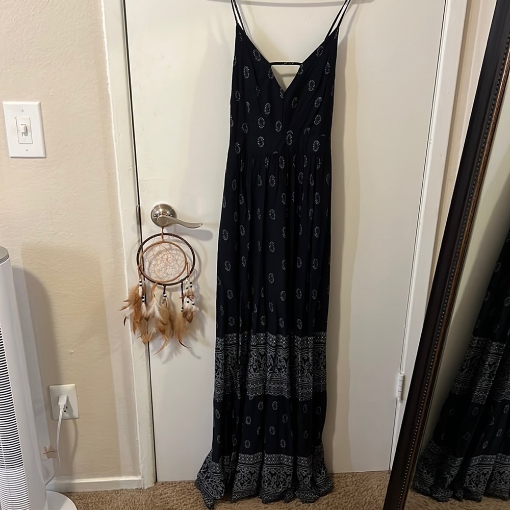 Dark blue maxi strappy dress